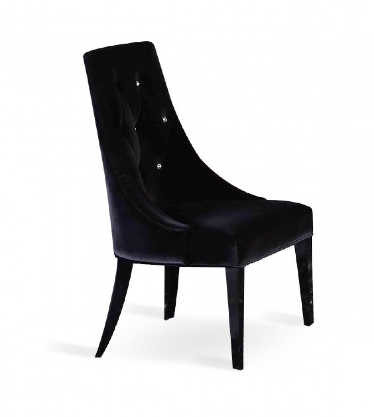 A&x Charlotte Black Velour Dining Chair Set of 2
