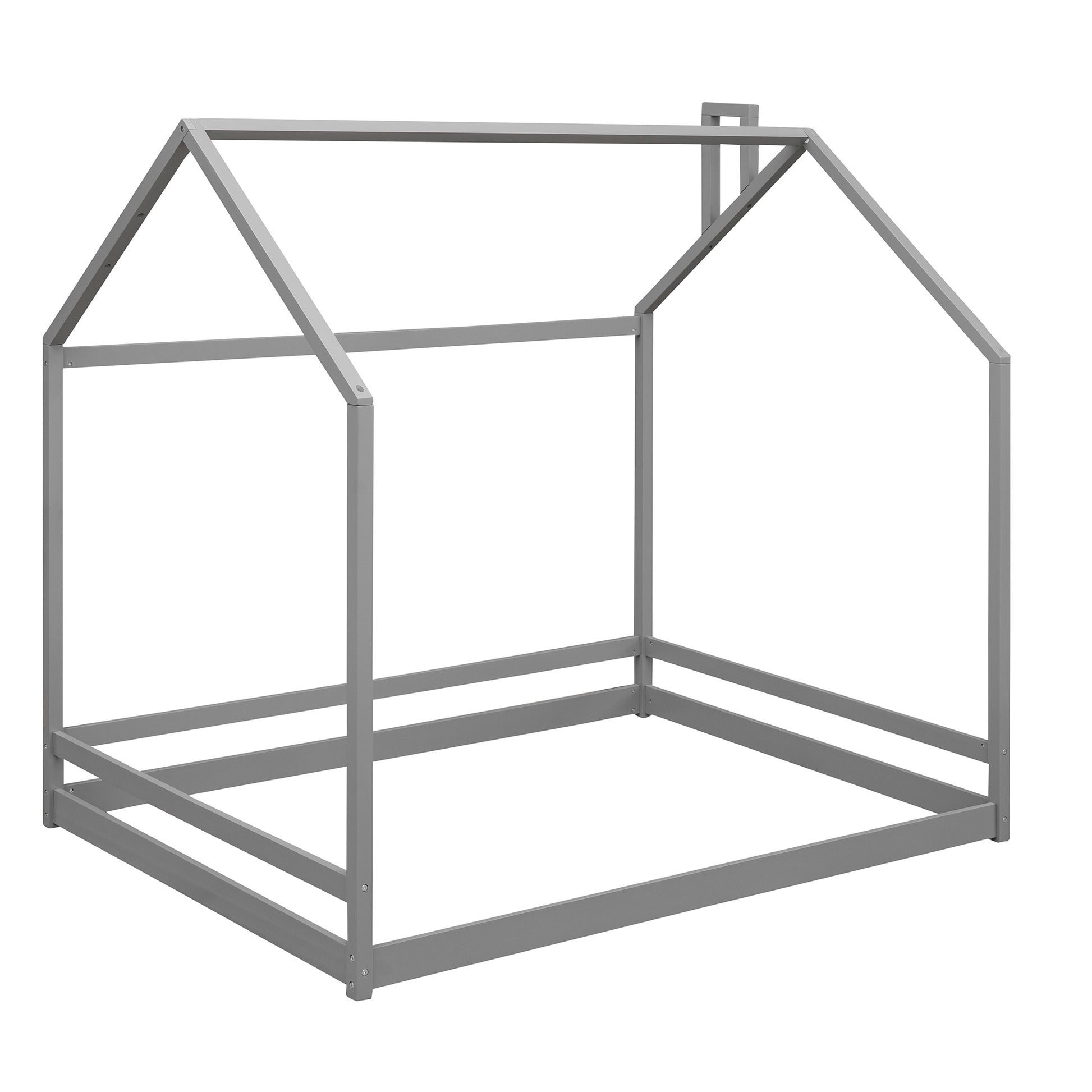 Full Size House Bed Wood Bed, Gray Old Sku:Wf281436Aae Gray Solid Wood