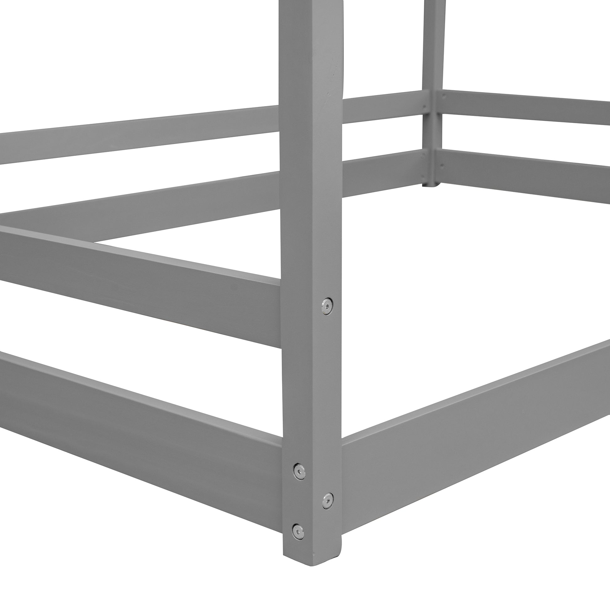 Full Size House Bed Wood Bed, Gray Old Sku:Wf281436Aae Gray Solid Wood