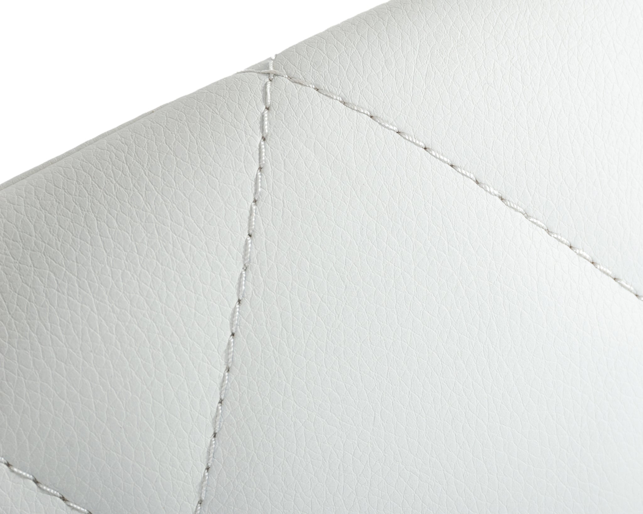 Modrest Ganon Modern White & Brushed Stainless Steel white-bonded leather