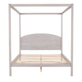 Queen Size Canopy Platform Bed With Headboard And Support Legs,Grey Wash Grey Pine