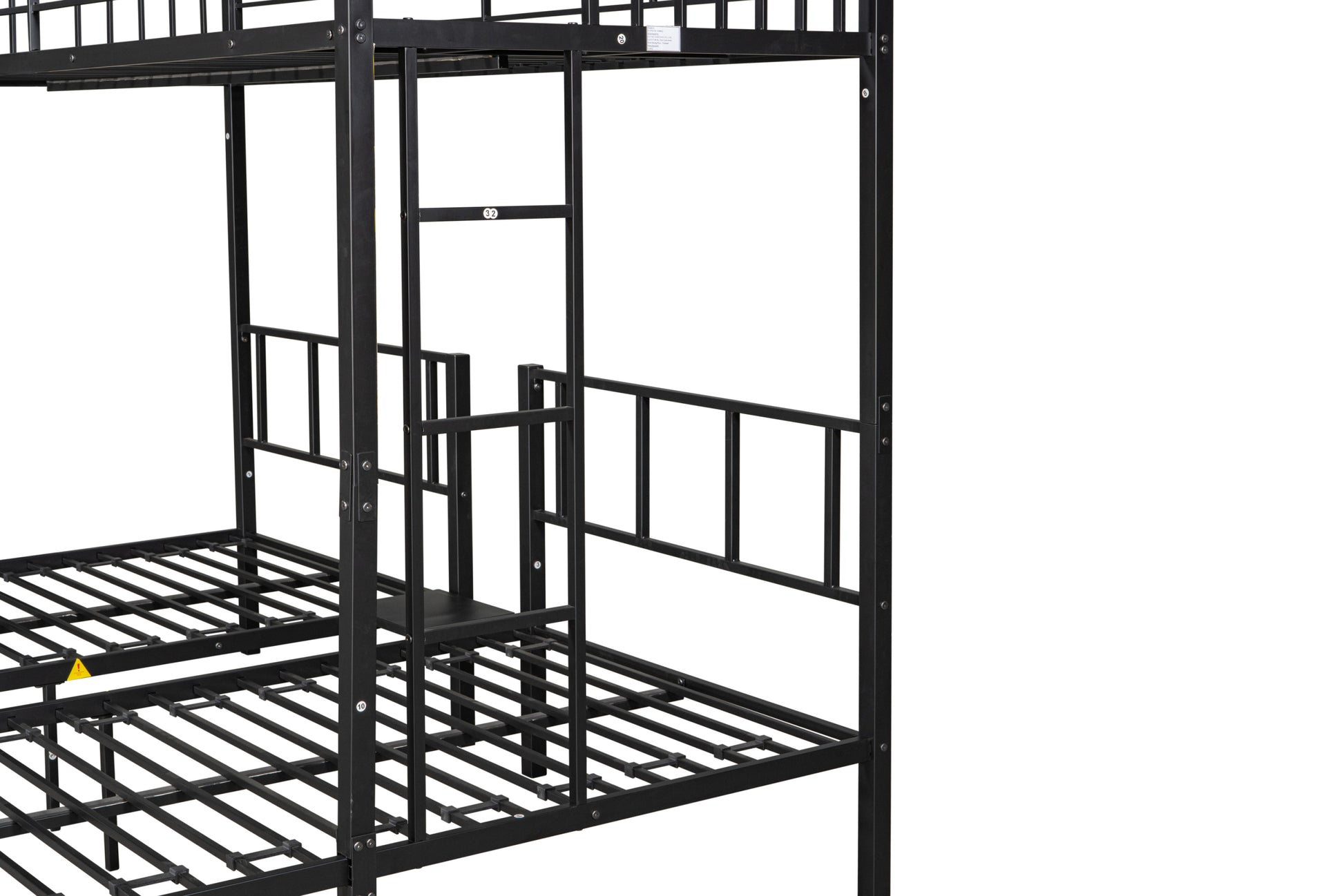 Metal Triple Twin Bunk Bed Can Be Separated Into 3 Twin Beds Sturdy Metal Noise Reduced Bunk Bed For Three Safety Guardrail Cpc Certified No Box Spring Needed Black Metal