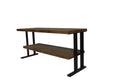 Media Console Table With One Shelf To Your Home Decor, Natural Reclaimed Wood And Black Finish Natural Solid Wood