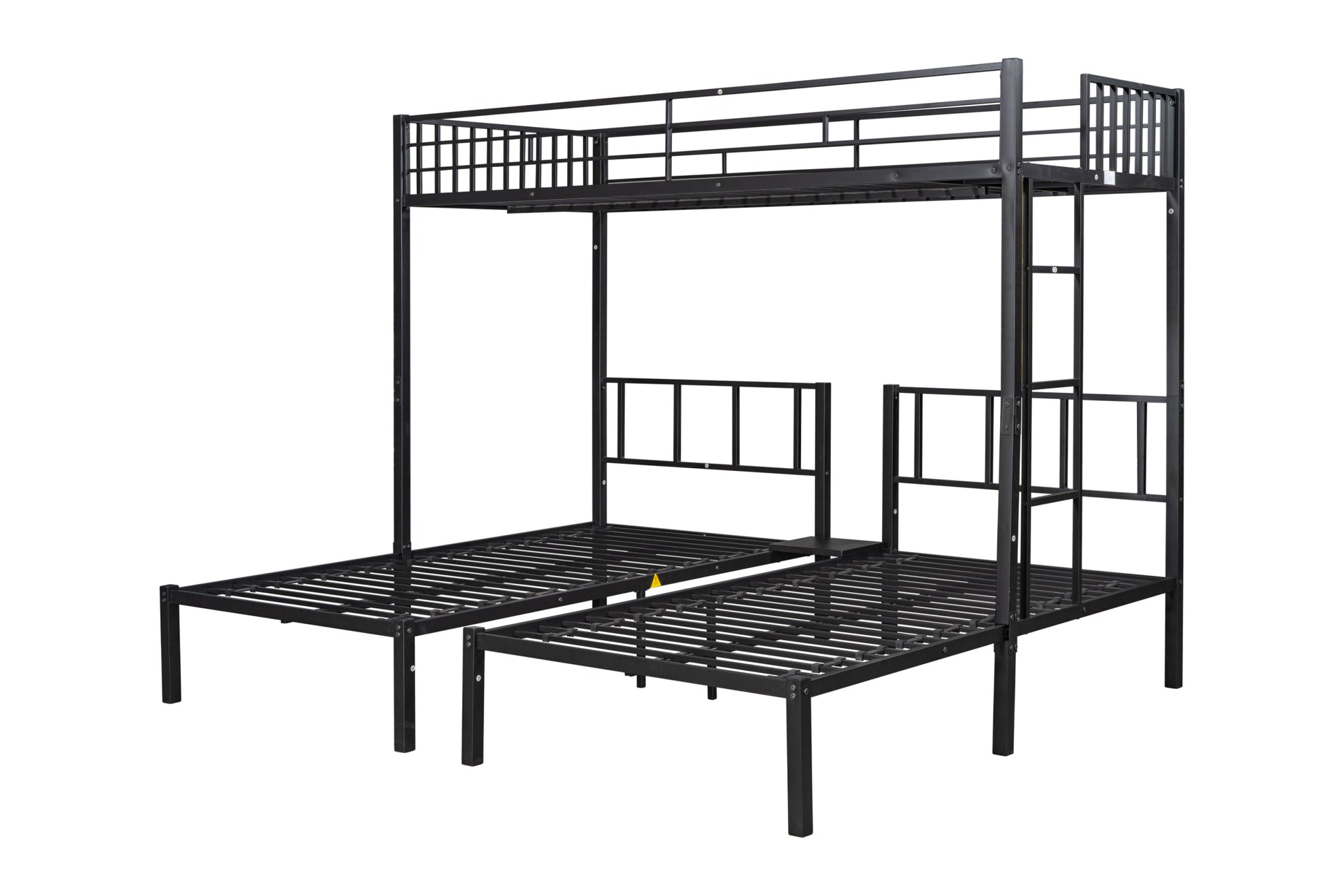 Metal Triple Twin Bunk Bed Can Be Separated Into 3 Twin Beds Sturdy Metal Noise Reduced Bunk Bed For Three Safety Guardrail Cpc Certified No Box Spring Needed Black Metal