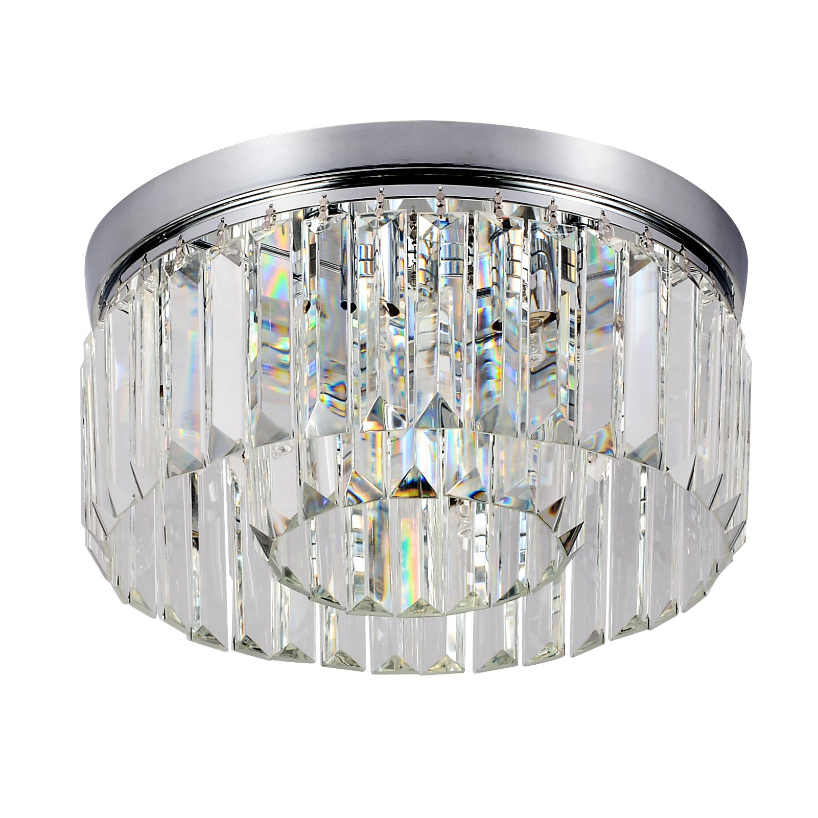 Modern Small Crystal Flush Mount Light With 6 Lights Transparent Glass