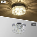 Modern Small Crystal Flush Mount Light With 6 Lights Transparent Glass