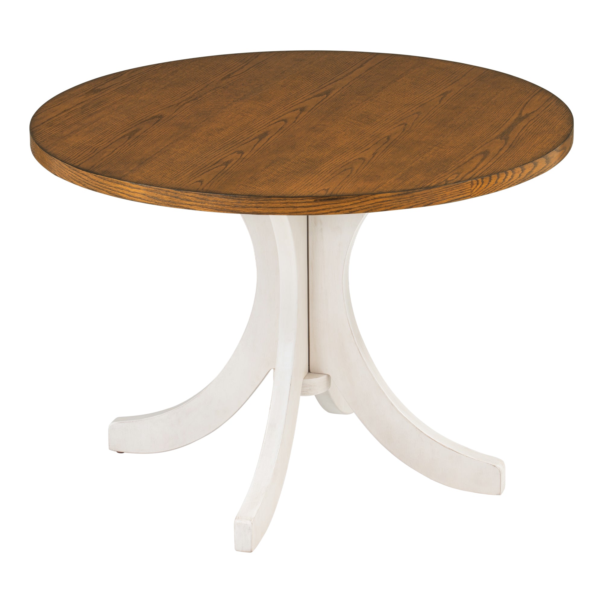 Mid Century Solid Wood Round Dining Table for walnut-dining room-rubberwood-round-kitchen &