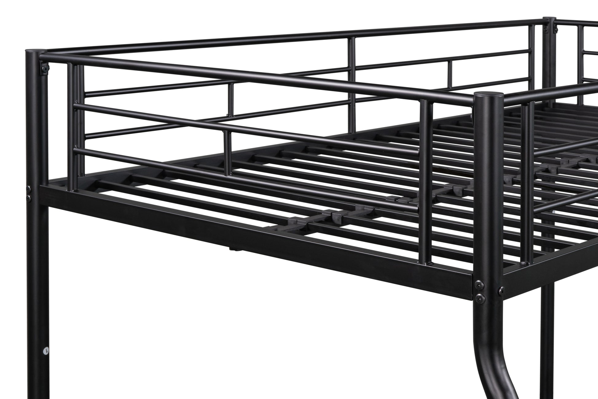 Metal Twin Over Full Bunk Bed Heavy Duty Sturdy Metal Noise Reduced Safety Guardrail Cpc Certified No Box Spring Needed Black Metal