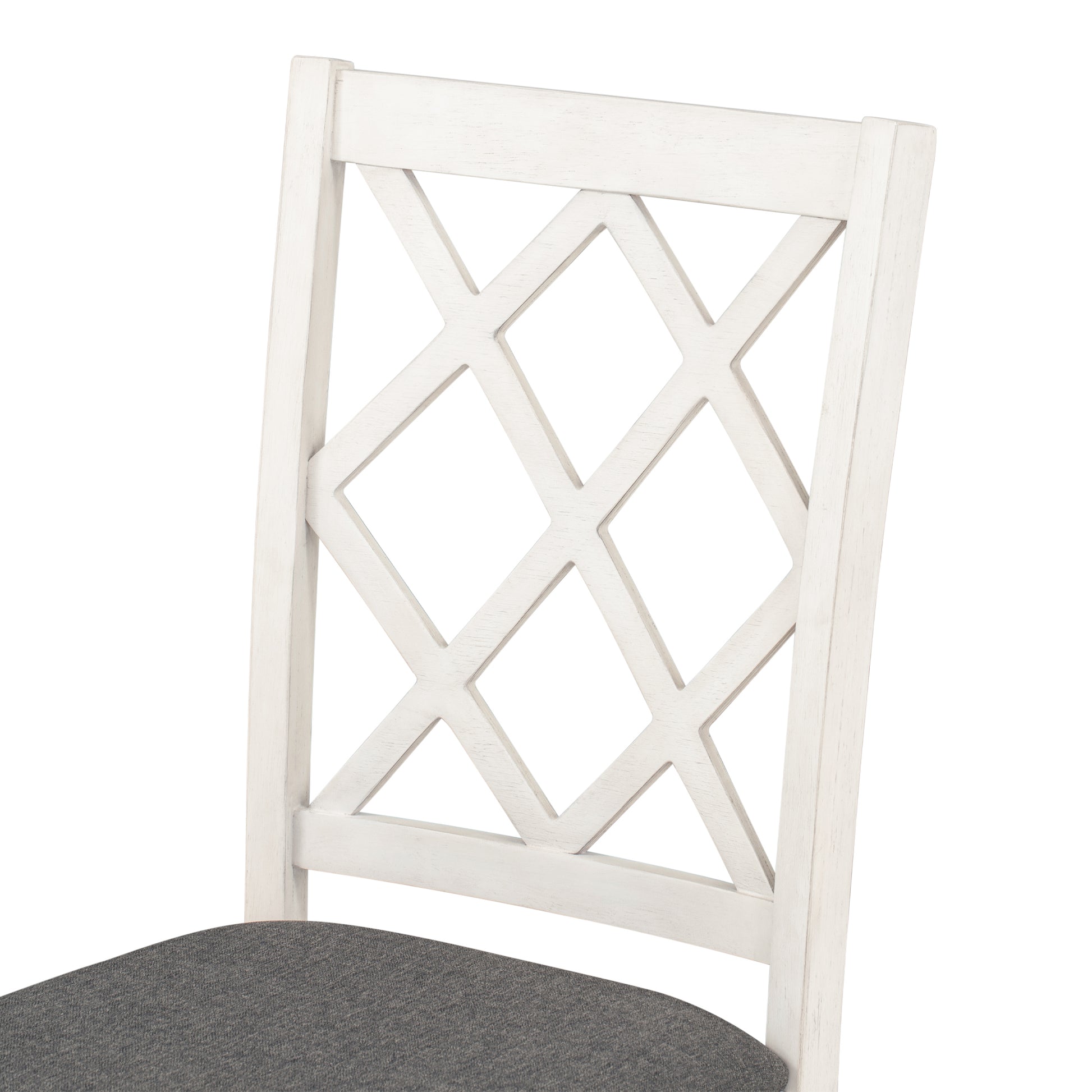 Mid Century Solid Wood 5 Piece Round Dining Table Set, Kitchen Table Set With Upholstered Chairs For Small Places, Brown Table Gray Chair Brown Wood Dining Room Solid Wood Rubberwood Round Dining Table With Chair Upholstered Chair Wood Brown Slat Back