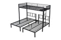 Metal Triple Twin Bunk Bed Can Be Separated Into 3 Twin Beds Sturdy Metal Noise Reduced Bunk Bed For Three Safety Guardrail Cpc Certified No Box Spring Needed Black Metal