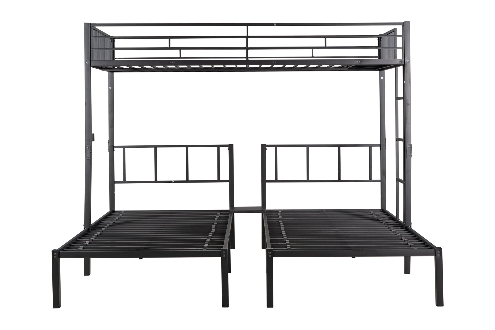 Metal Triple Twin Bunk Bed Can Be Separated Into 3 Twin Beds Sturdy Metal Noise Reduced Bunk Bed For Three Safety Guardrail Cpc Certified No Box Spring Needed Black Metal