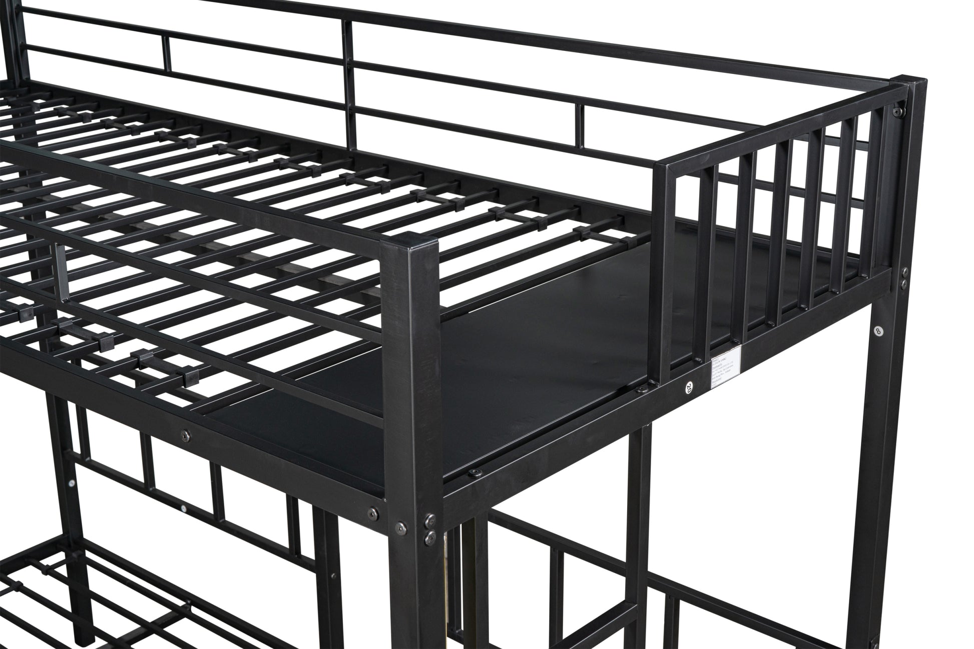 Metal Triple Twin Bunk Bed Can Be Separated Into 3 Twin Beds Sturdy Metal Noise Reduced Bunk Bed For Three Safety Guardrail Cpc Certified No Box Spring Needed Black Metal