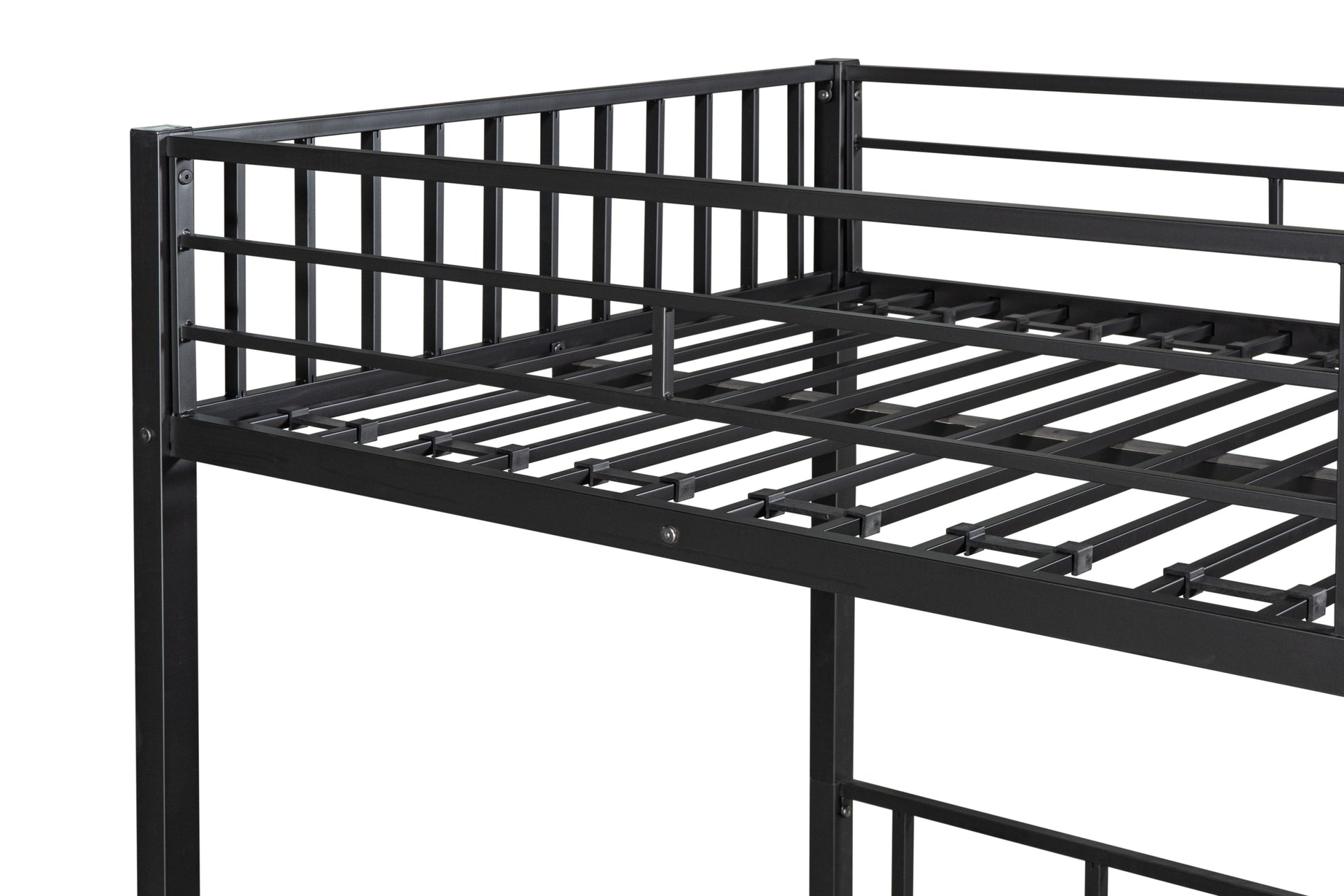 Metal Triple Twin Bunk Bed Can Be Separated Into 3 Twin Beds Sturdy Metal Noise Reduced Bunk Bed For Three Safety Guardrail Cpc Certified No Box Spring Needed Black Metal