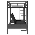 Twin Over Full Metal Bunk Bed, Multi Function,Black Old Sku:Mf193079Aab Black Metal