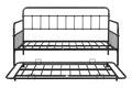 Metal Frame Daybed With Trundle Black Metal