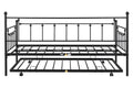 Metal Twin Daybed With Trundle Heavy Duty Sturdy Metal Noise Reduced Trundle For Flexible Space Vintage Style No Box Spring Needed Black Metal