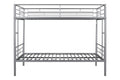 Metal Twin Over Twin Bunk Bed Heavy Duty Sturdy Metal Noise Reduced Design Safety Guardrail 2 Side Ladders Cpc Certified No Box Spring Needed Silver Metal