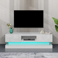 63Inch White Morden Tv Stand With Led Lights,High Glossy Front Tv Cabinet,Can Be Assembled In Lounge Room, Living Room Or Bedroom,Color:White White Primary Living Space 60 Inches 60 69 Inches Classic 65 Inches Foam Particle Board