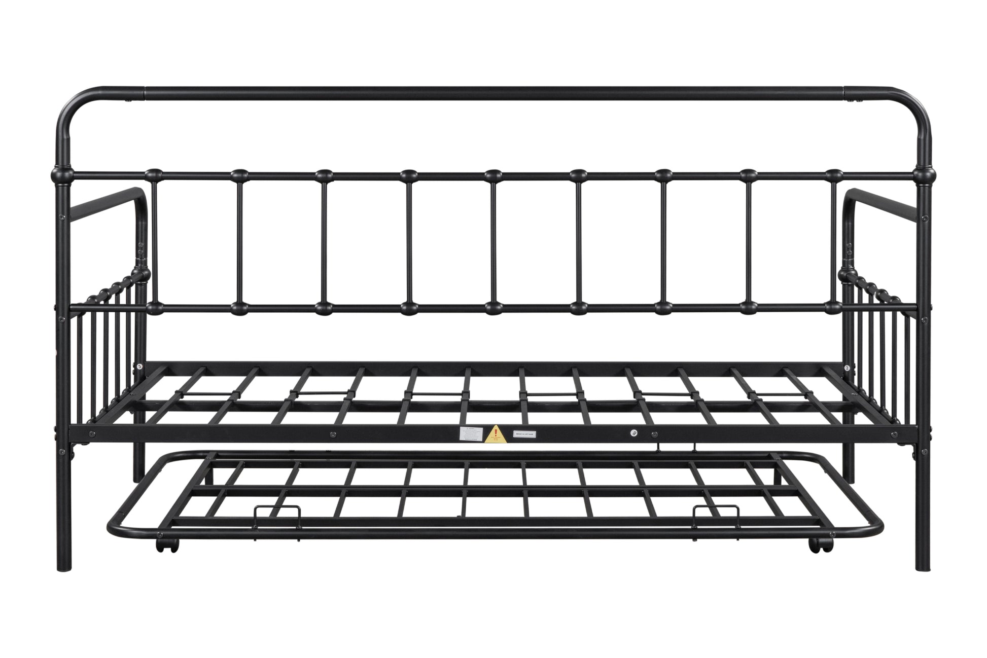 Metal Frame Daybed With Trundle Black Metal