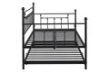 Metal Twin Daybed With Trundle Heavy Duty Sturdy Metal Noise Reduced Trundle For Flexible Space Vintage Style No Box Spring Needed Black Metal