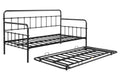 Metal Frame Daybed With Trundle Black Metal
