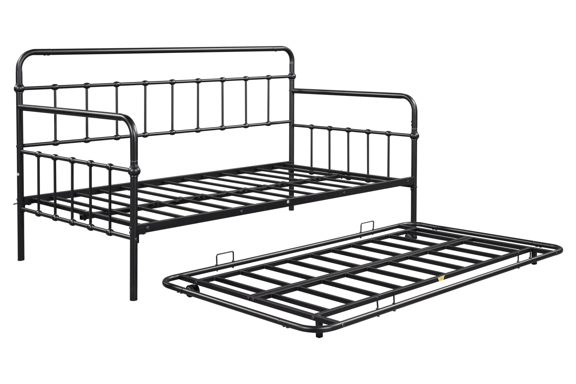 Metal Frame Daybed With Trundle Black Metal