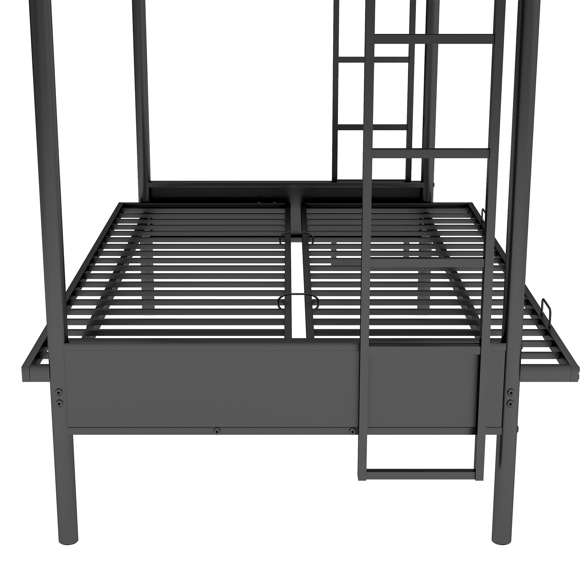 Twin Over Full Metal Bunk Bed, Multi Function,Black Old Sku:Mf193079Aab Black Metal