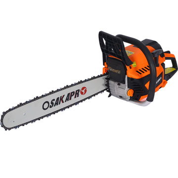 Chainsaw Gas 20Inch ,52Cc Gasoline Chain Saw For Trees ,Wood Cutting 2 Cycle Epa Compliant Orange Plastic