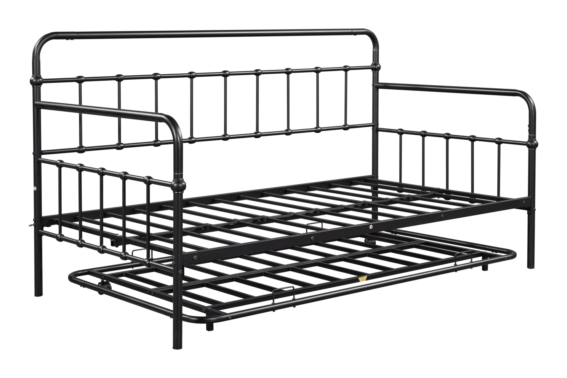 Metal Frame Daybed With Trundle Black Metal