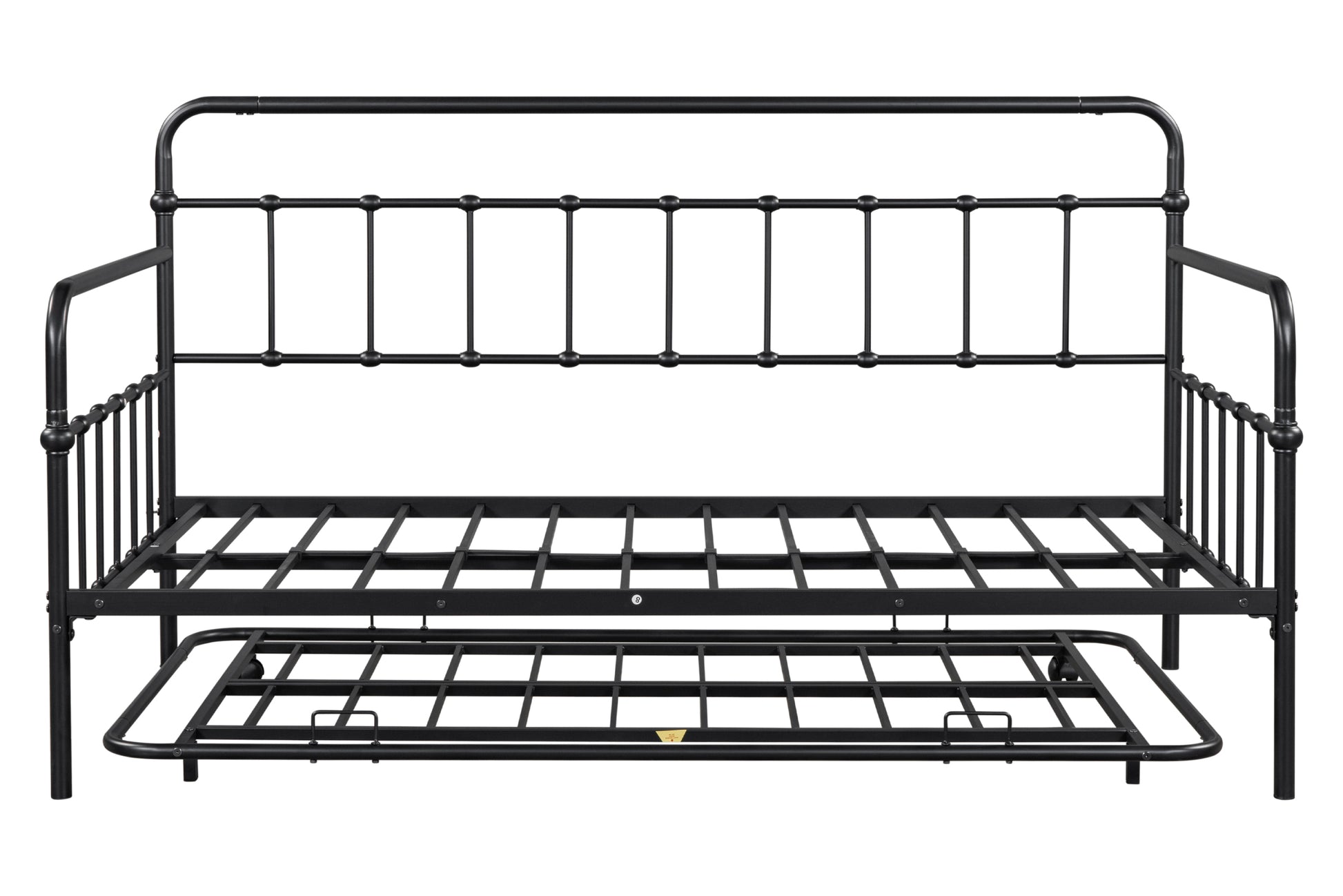 Metal Frame Daybed With Trundle Black Metal