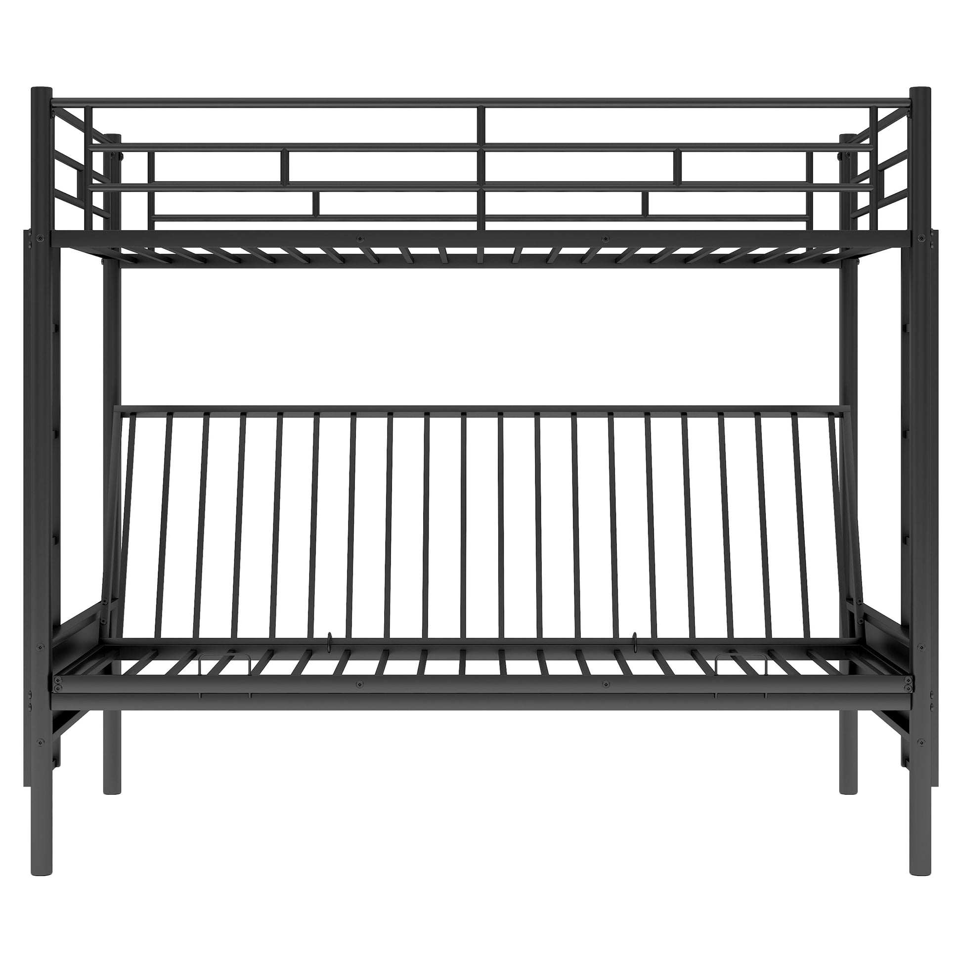 Twin Over Full Metal Bunk Bed, Multi Function,Black Old Sku:Mf193079Aab Black Metal