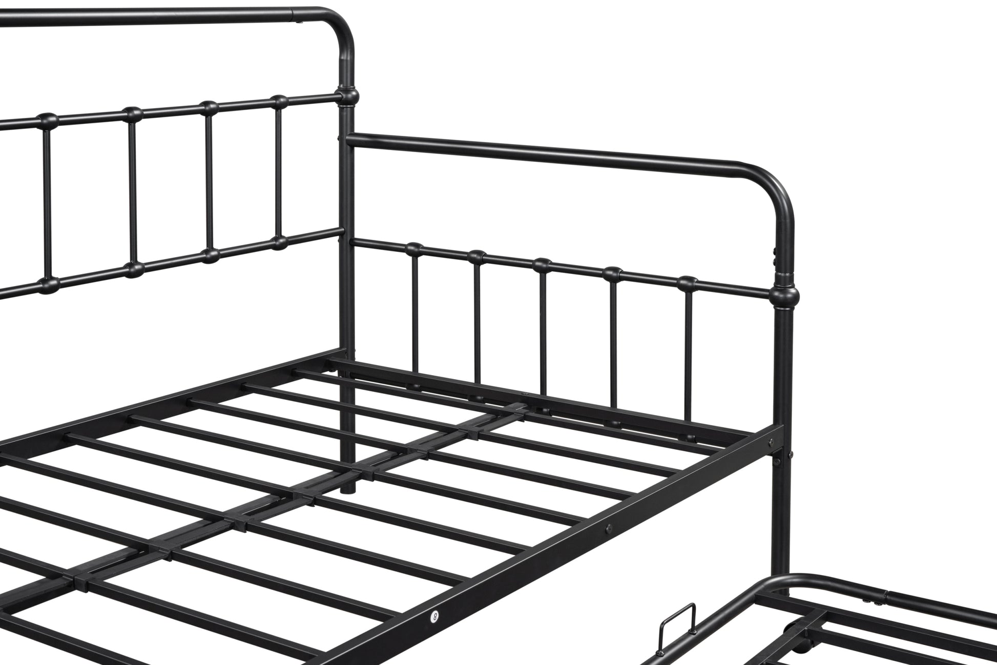 Metal Frame Daybed With Trundle Black Metal