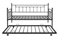 Metal Twin Daybed With Trundle Heavy Duty Sturdy Metal Noise Reduced Trundle For Flexible Space Vintage Style No Box Spring Needed Black Metal