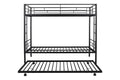 Metal Twin Over Twin Bunk Bed With Trundle Can Be Separated Into 2 Twin Beds Heavy Duty Sturdy Metal Noise Reduced Safety Guardrail Trundle For Flexible Space Bunk Bed For Three Cpc Certified Black Metal