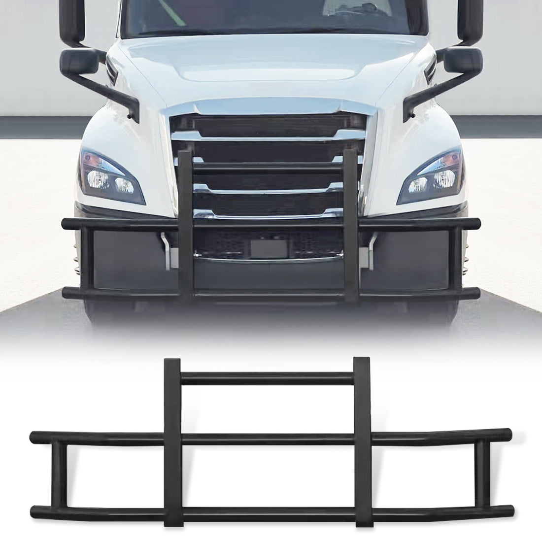 Front Bumper Deer Guard For Kenworth T680 2008 2021 With Bracket Black Iron