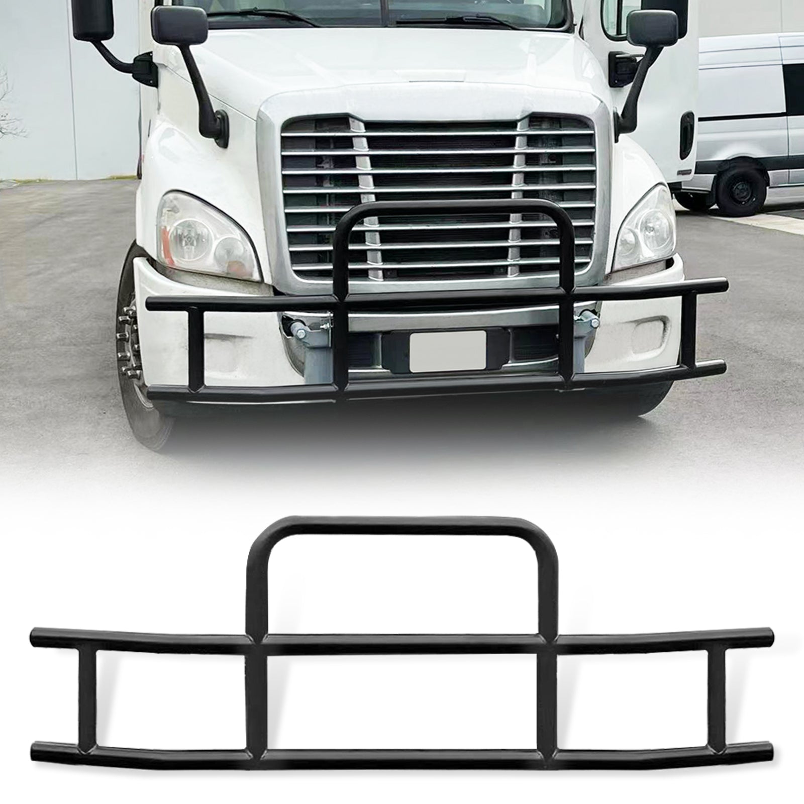 Front Deer Guard Bumper For Cascadia Volvo Vnl Peterbilt Kenworth Black Iron