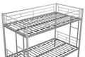 Metal Twin Over Twin Bunk Bed Heavy Duty Sturdy Metal Noise Reduced Design Safety Guardrail 2 Side Ladders Cpc Certified No Box Spring Needed Silver Metal