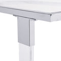 Chrome Glass Side Table, Acrylic End Table, Glass Top C Shape Square Table With Metal Base For Living Room, Bedroom, Balcony Home And Office Chrome Glass Iron