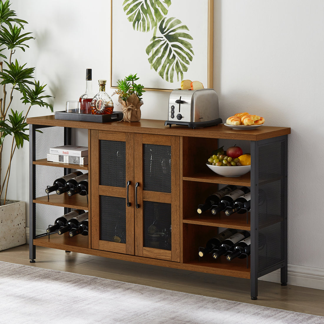 Industrial Wine Bar Cabinet, Liquor Storage
