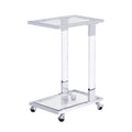 Chrome Glass Side Table, Acrylic End Table, Glass Top C Shape Square Table With Metal Base For Living Room, Bedroom, Balcony Home And Office Chrome Glass Iron