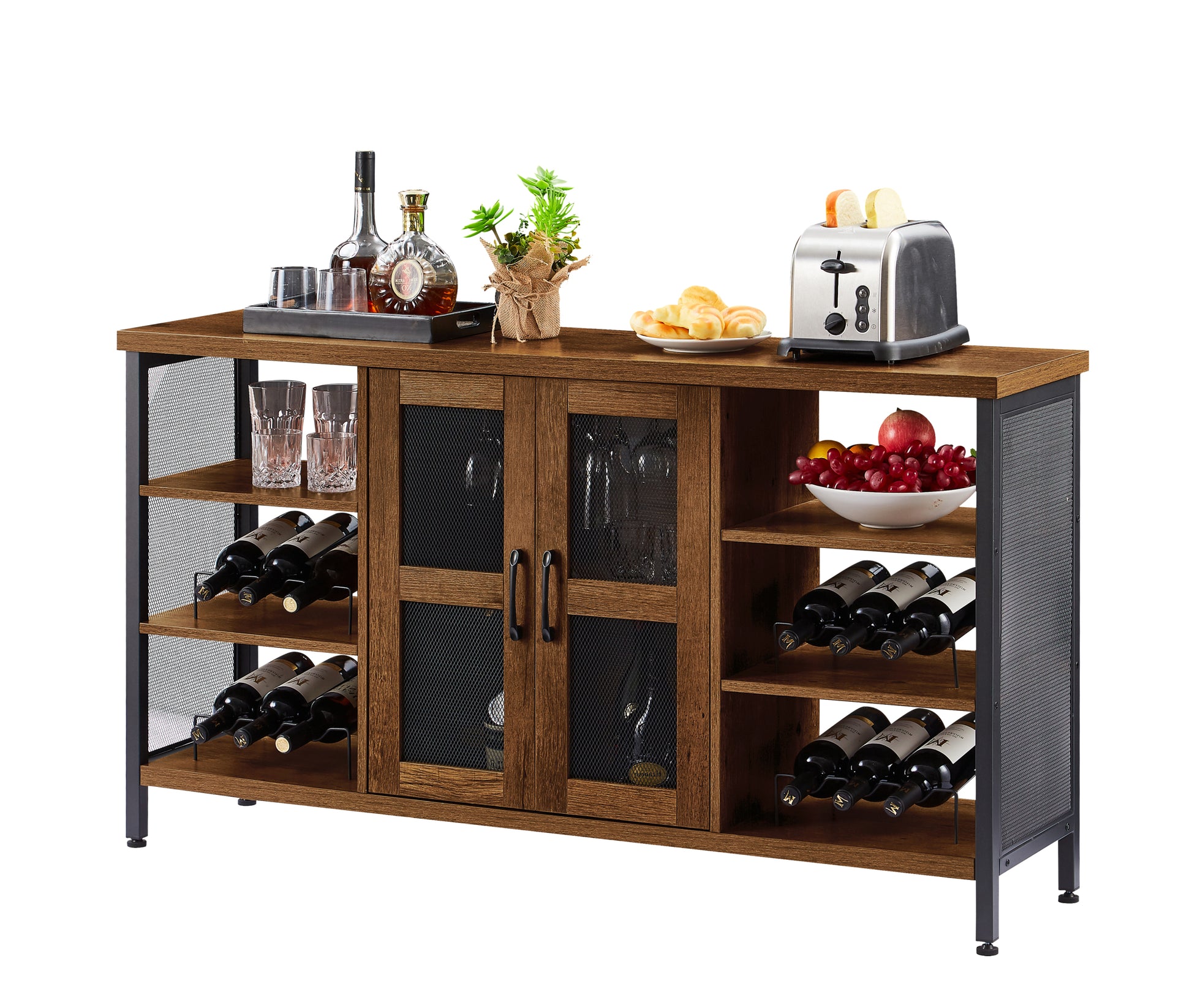 Industrial Wine Bar Cabinet, Liquor Storage