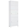 White Tall Storage Cabinet With Shelves And Doors For Bathroom, Kitchen And Living Room, Mdf Board White Mdf