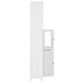 White Tall Storage Cabinet With Shelves And Doors For Bathroom, Kitchen And Living Room, Mdf Board White Mdf