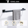 5 Pieces Bathroom Hardware Accessories Set Towel Bar Set Wall Mounted,Stainless Steel Matte Black Stainless Steel