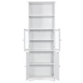 White Tall Storage Cabinet With Shelves And Doors For Bathroom, Kitchen And Living Room, Mdf Board White Mdf