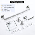 5 Pieces Bathroom Hardware Accessories Set Towel Bar Set Wall Mounted,Stainless Steel Brushed Nickel Stainless Steel