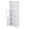 White Tall Storage Cabinet With Shelves And Doors For Bathroom, Kitchen And Living Room, Mdf Board White Mdf