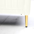 Square Ottoman Cream Velvet Stool Seat With Metal Legs, Footrest For Bedroom To Match With Living Room Chairs Armchairs Beige Foam Velvet