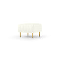 L Shaped Sectional Sofa Couch With Velvet Fabric, Reversible Sectional Sofa Couch For Small Space, Cream Color Cream Foam Velvet