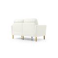 Modern Upholstered Sofa 3 Seater Couches And 2 Set Of 2 Seater Couchses For Living Room Sectional Sofas W Throw Pillows And Gold Metal Legs, Cream Velvet Cream Foam Velvet